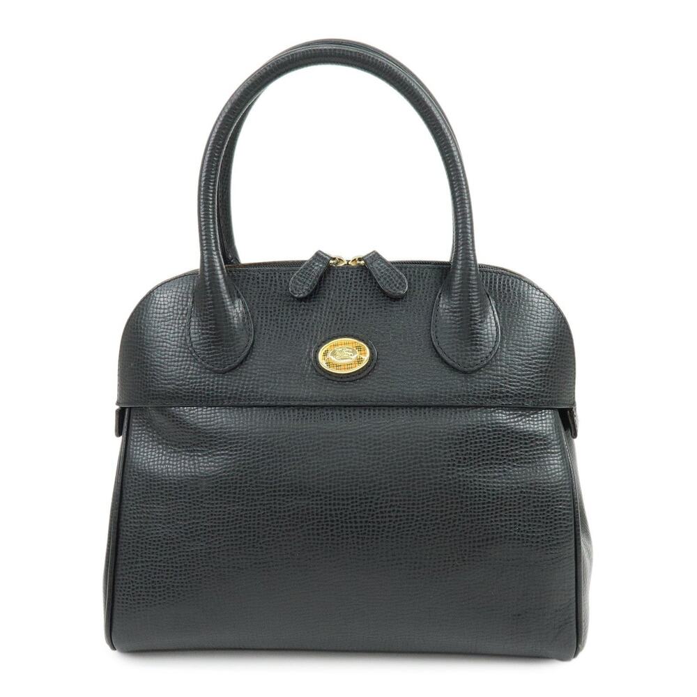 Burberry Embossed Leather Handbag Black
